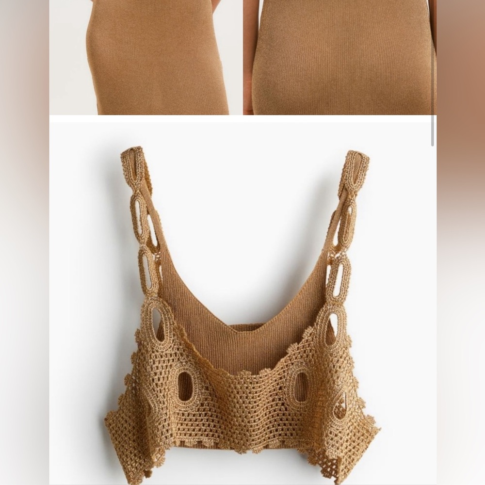 h&m glittery crochet studio collection crop top